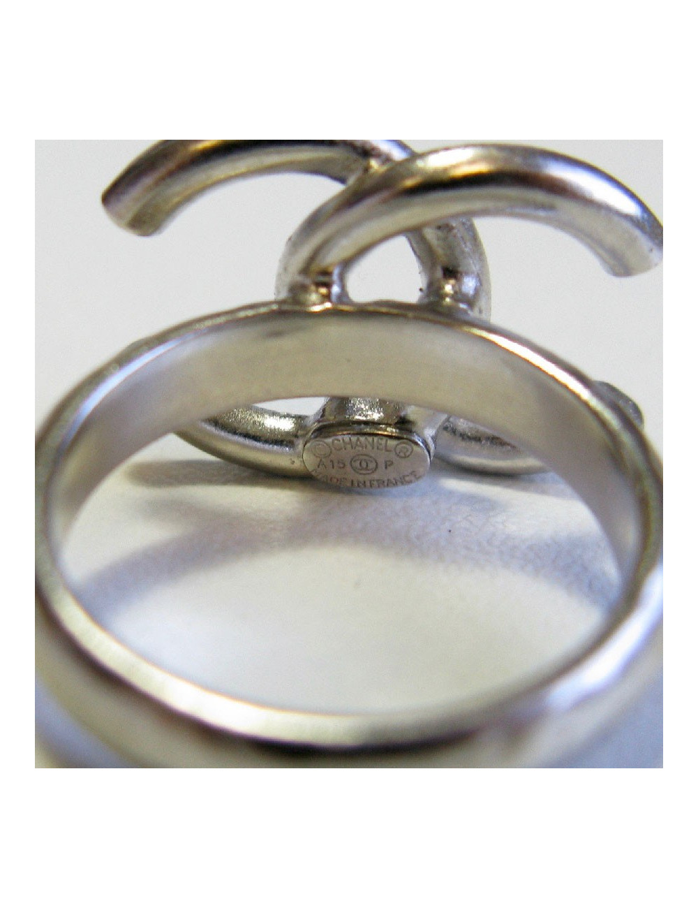 Bague CHANEL strass carré bleu