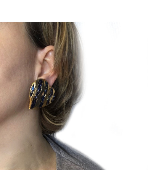 YSL SAINT LAURENT Vintage Heart Clip-on earrings in gilded metal