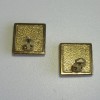 Boucles d'oreille clips YSL SAINT LAURENT carrés en métal doré