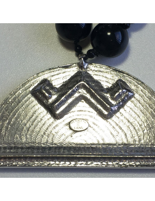 Sautoir KENETH J LANE perles noires et strass