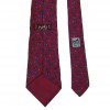 HERMÈS vintage tie in fuchsia printed silk 