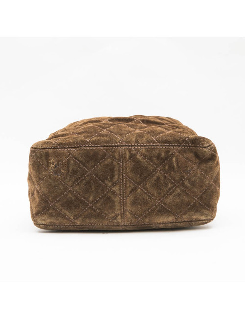 Sac seau CHANEL en daim marron