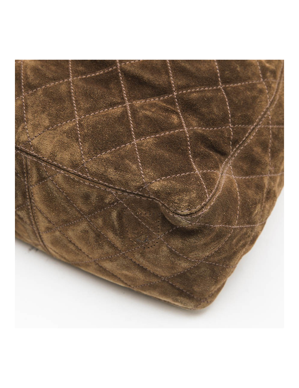 Sac seau CHANEL en daim marron