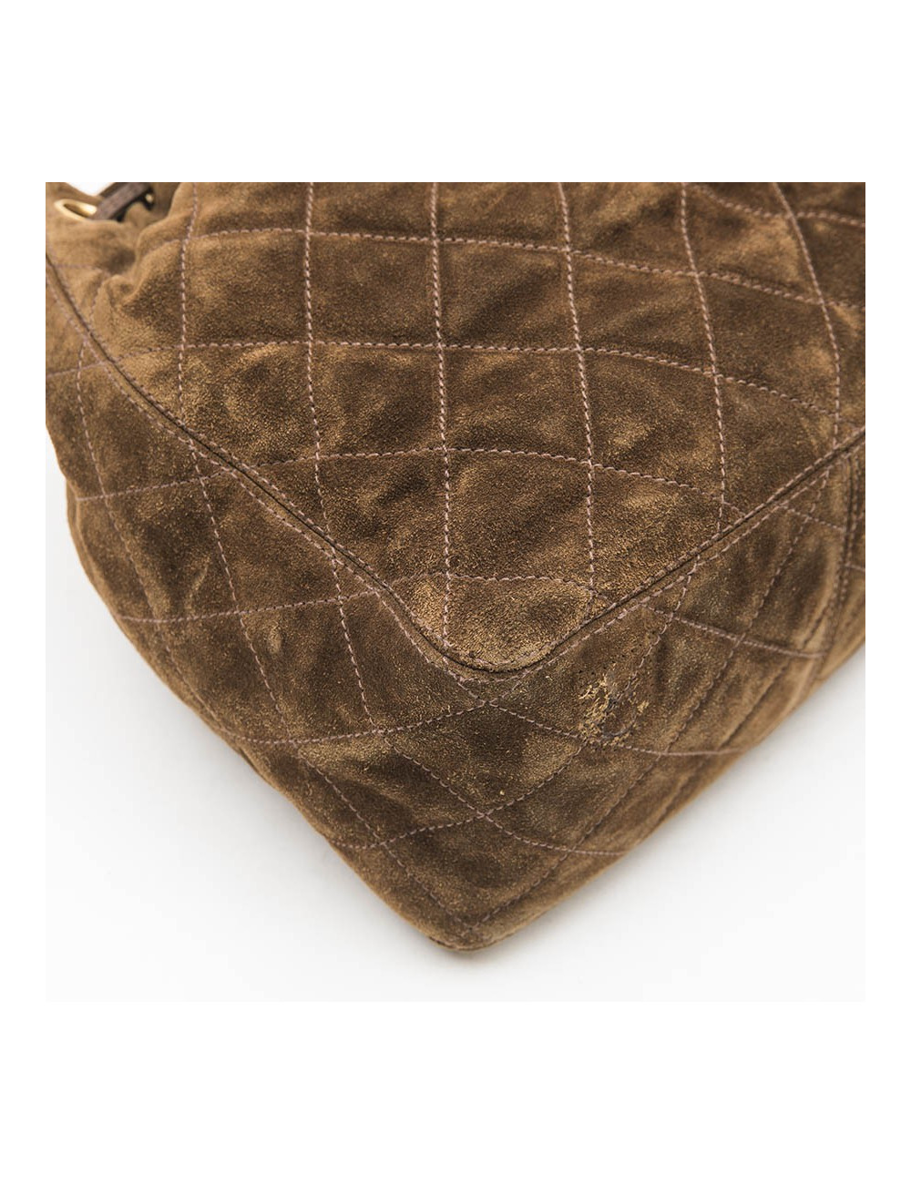 Sac seau CHANEL en daim marron