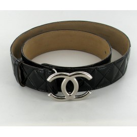 T95 quilted black CHANEL belt