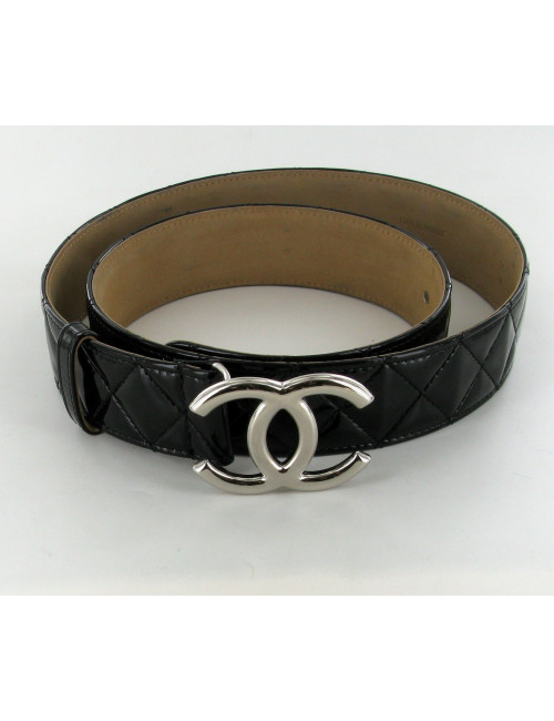 Ceinture matelassé noir CHANEL T95