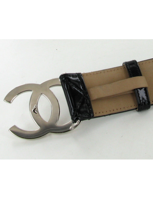 Ceinture matelassé noir CHANEL T95