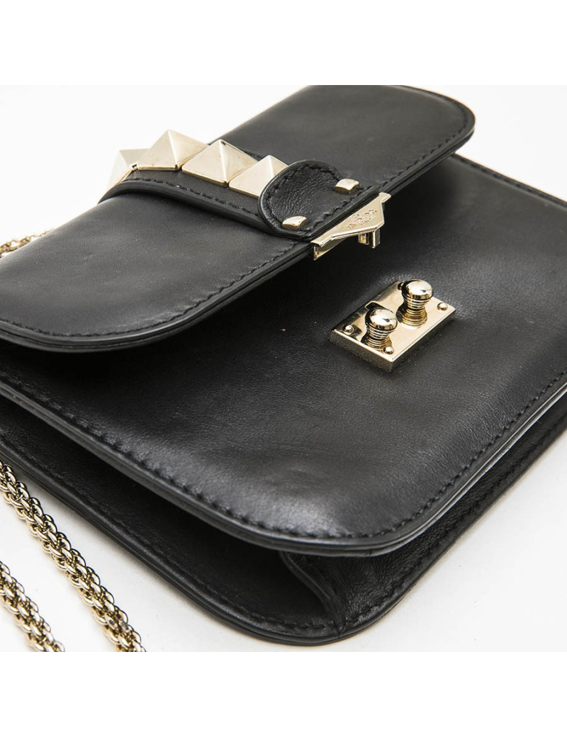 Sac VALENTINO cuir noir Rockstuds