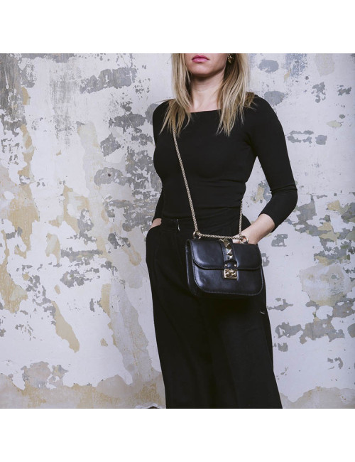 Sac VALENTINO cuir noir Rockstuds