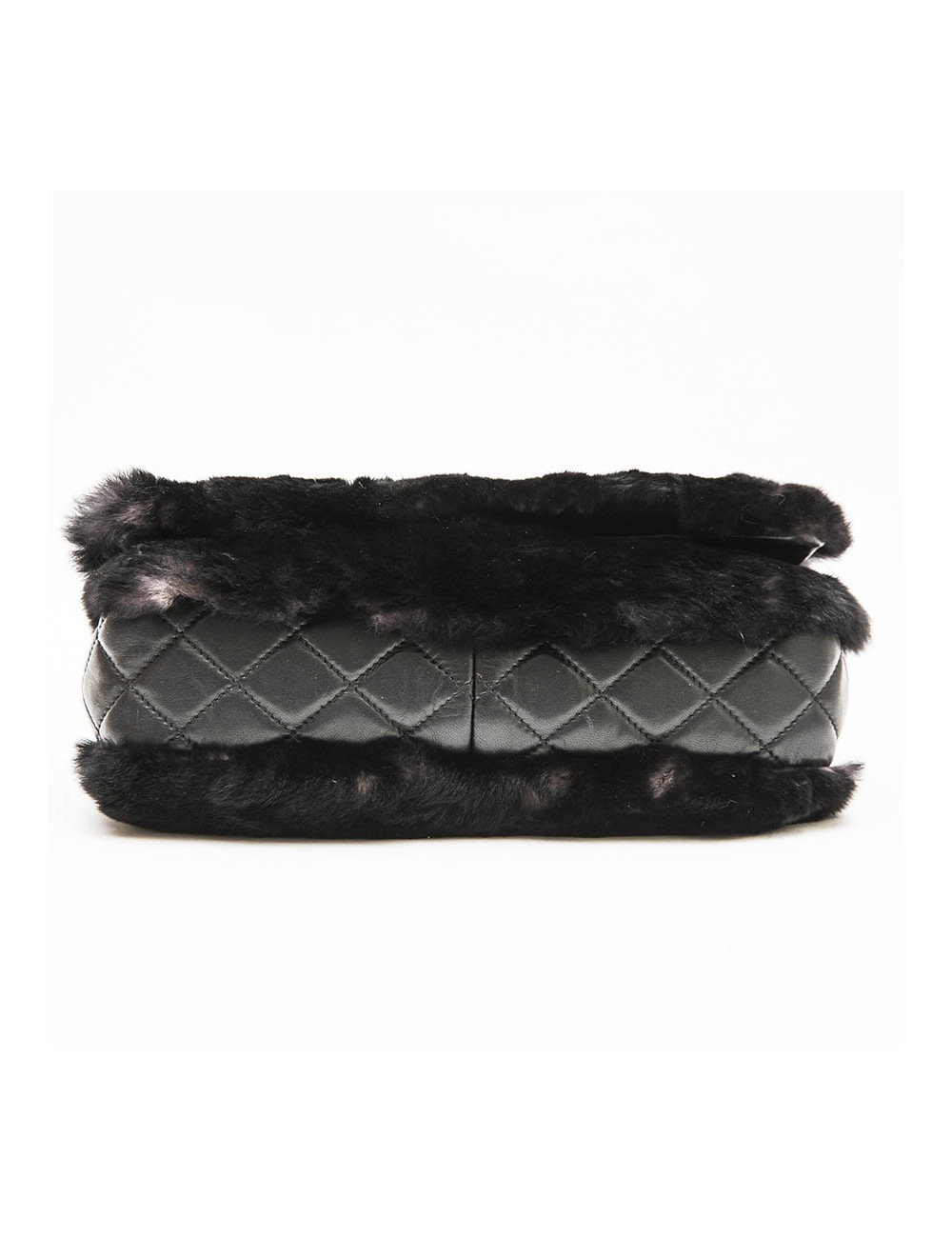 CHANEL flap bag in black quilted leather and black orylag