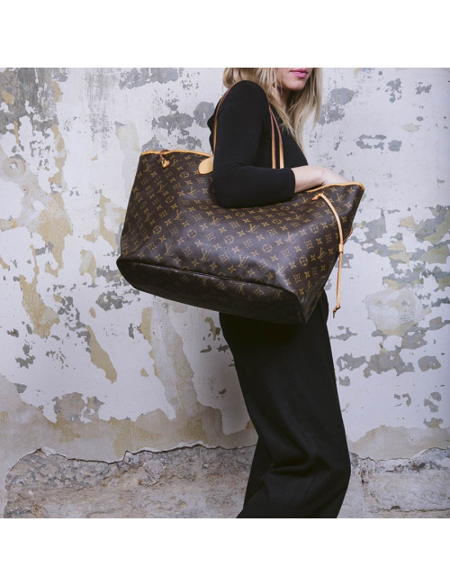 LOUIS VUITTON 'Neverfull' bag in brown monogram canvas