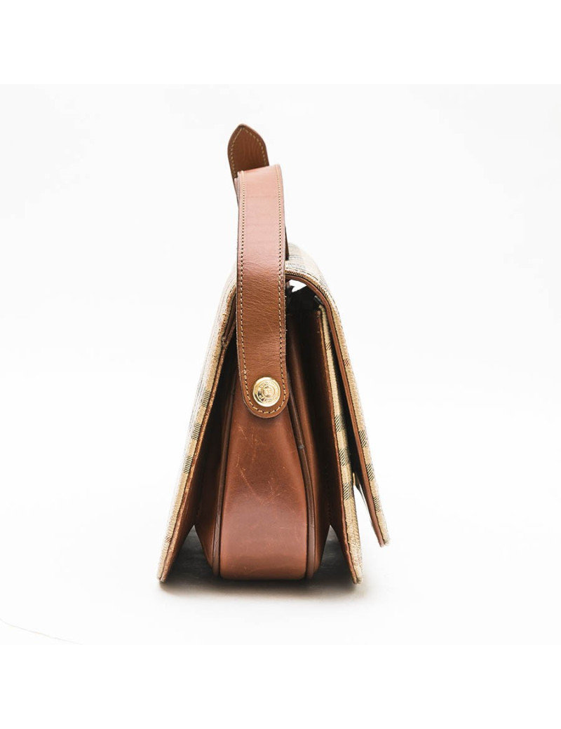 Sac BURBERRY en cuir et toile tartan