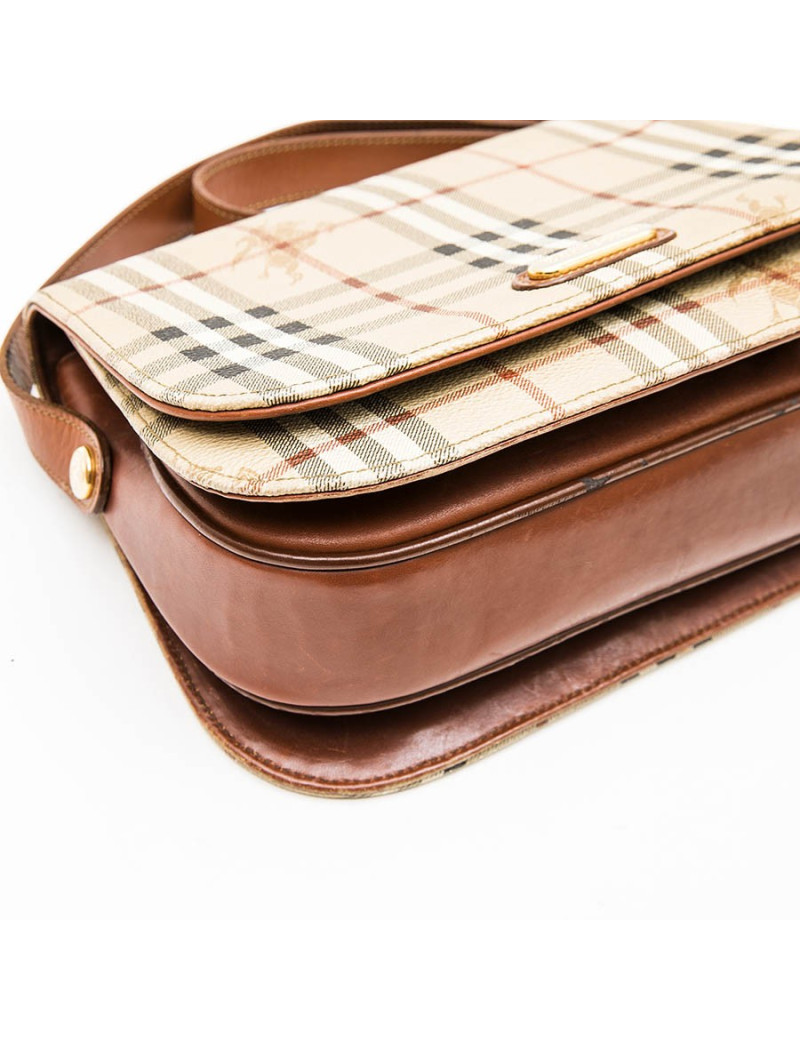 Sac BURBERRY en cuir et toile tartan