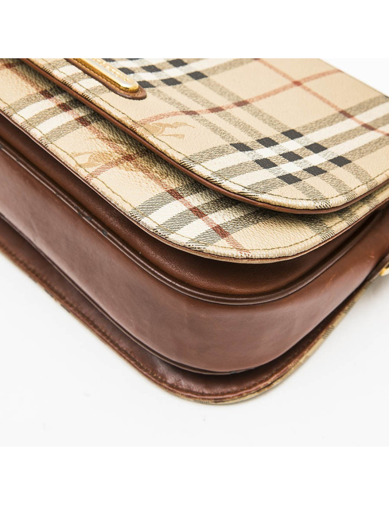 Sac BURBERRY en cuir et toile tartan