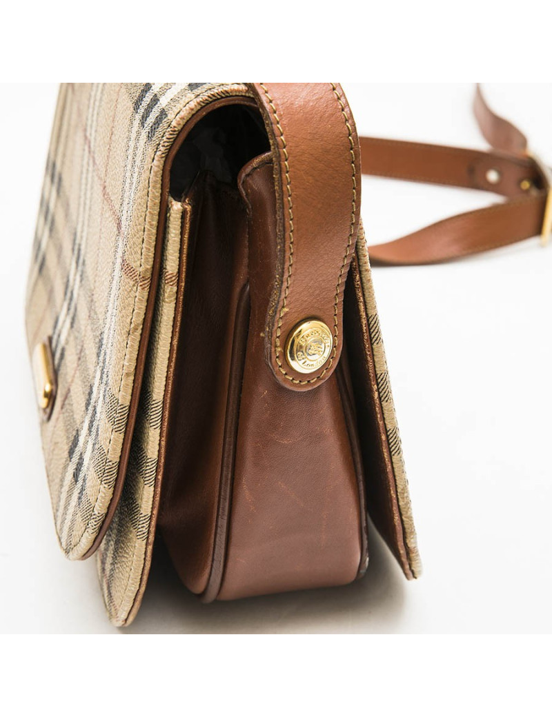 Sac BURBERRY en cuir et toile tartan