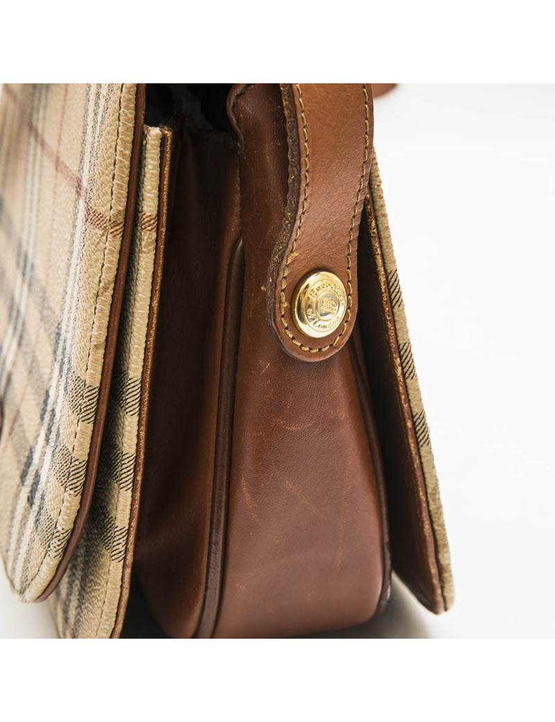 Sac BURBERRY en cuir et toile tartan