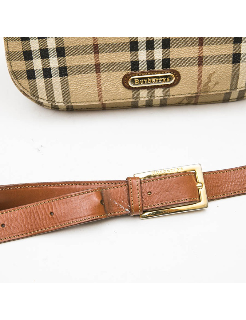 Sac BURBERRY en cuir et toile tartan