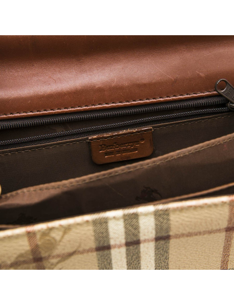 Sac BURBERRY en cuir et toile tartan