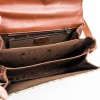 BURBERRY messenger bag in brown leather and tartan canvas