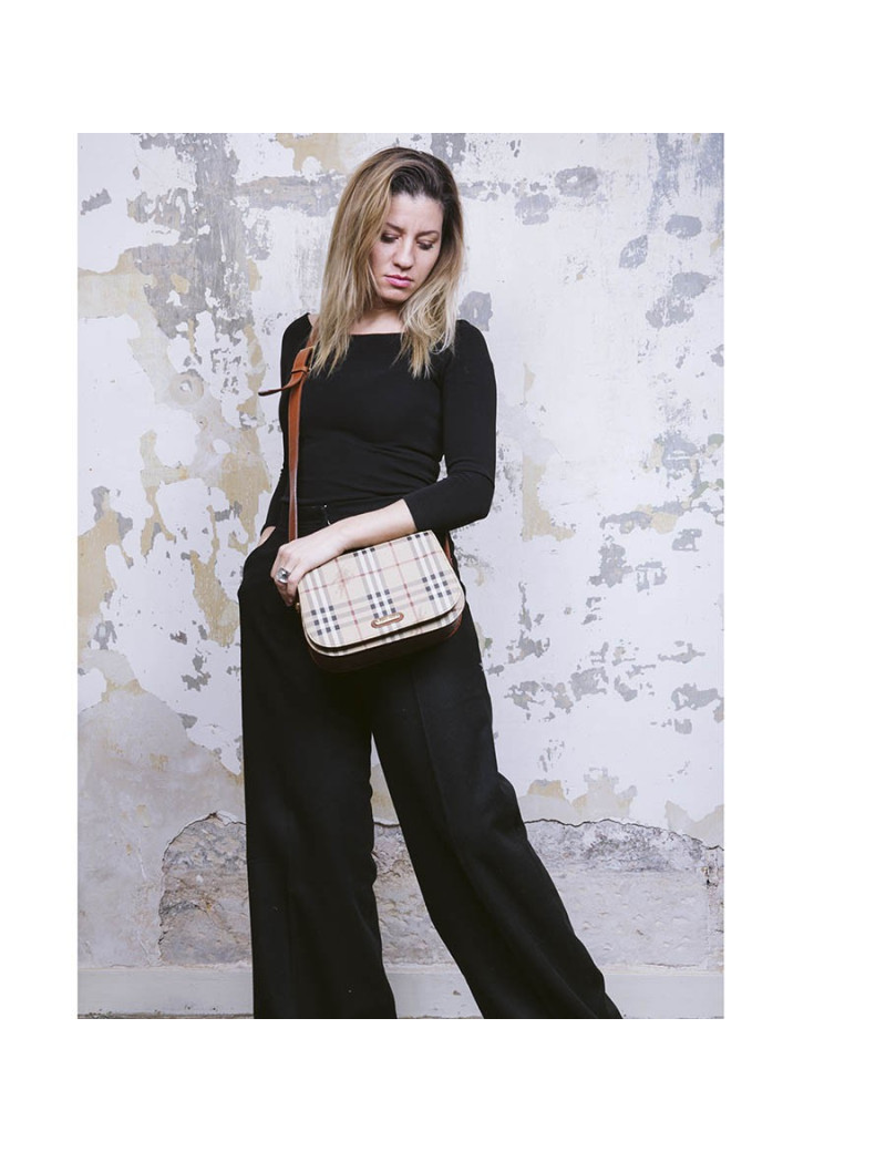 Sac BURBERRY en cuir et toile tartan