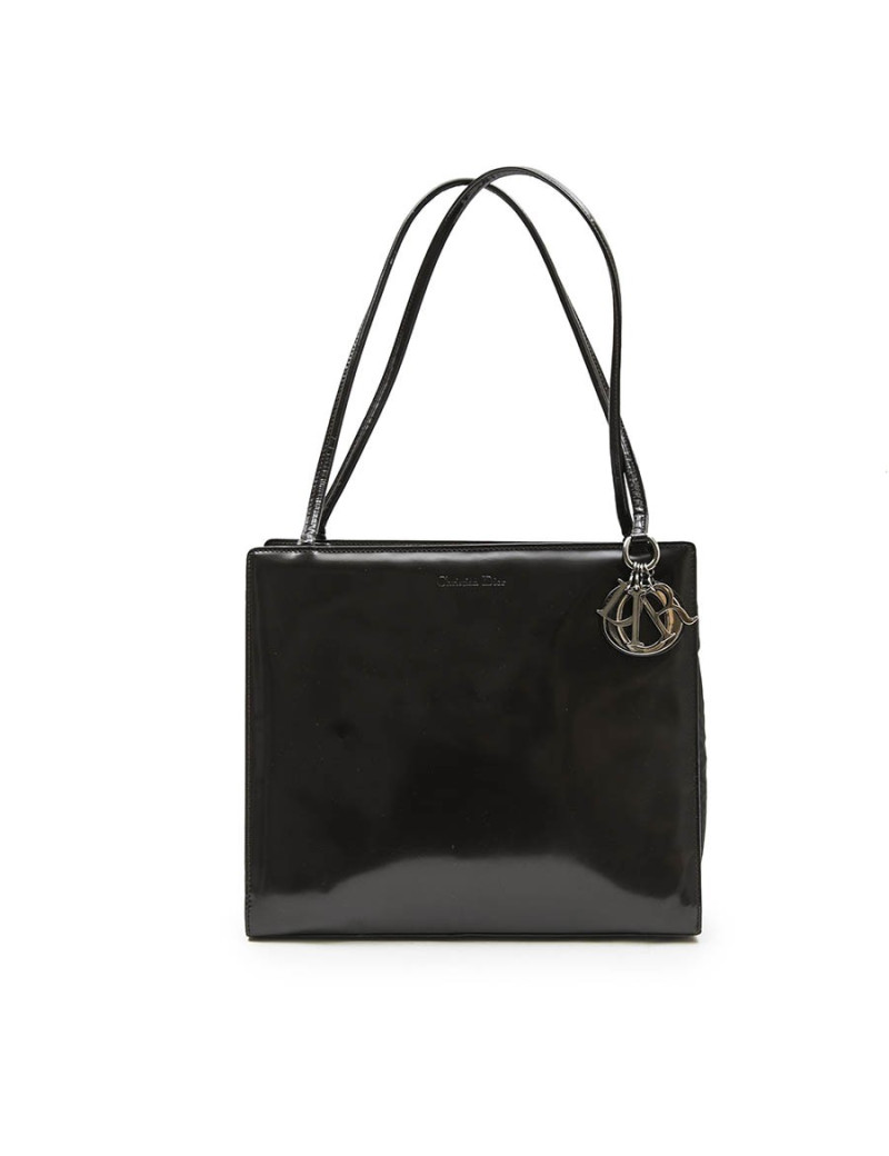 Sac CHRISTIAN DIOR cuir verni marron