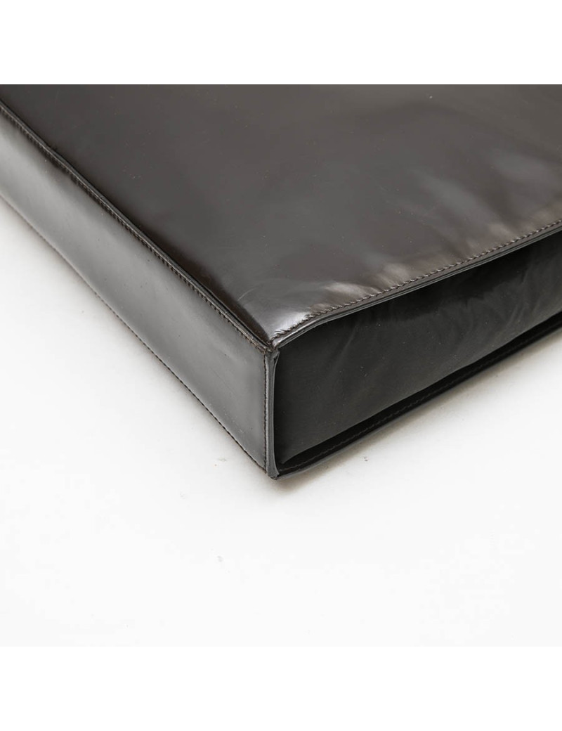 Sac CHRISTIAN DIOR cuir verni marron