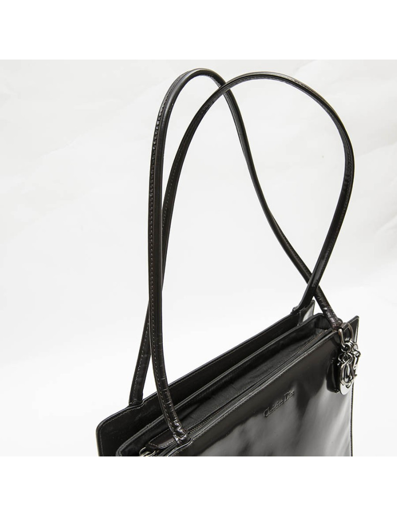 CHRISTIAN DIOR Lady D bag in brown patent leather
