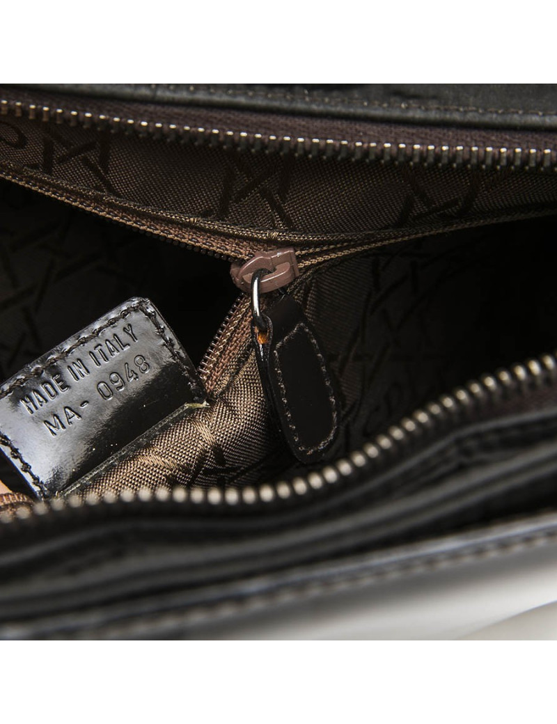 Sac CHRISTIAN DIOR cuir verni marron