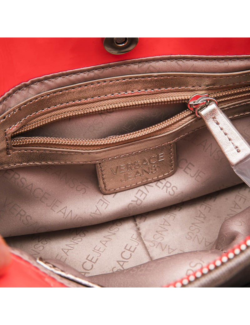 VERSACE Jeans bag in neon orange patent leather