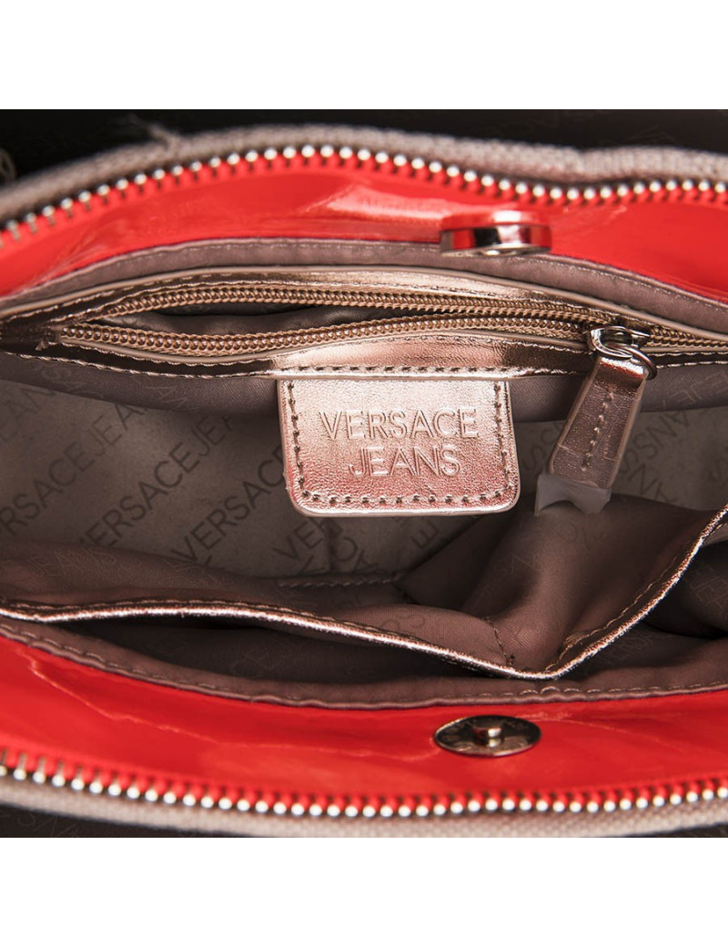 VERSACE Jeans bag in neon orange patent leather