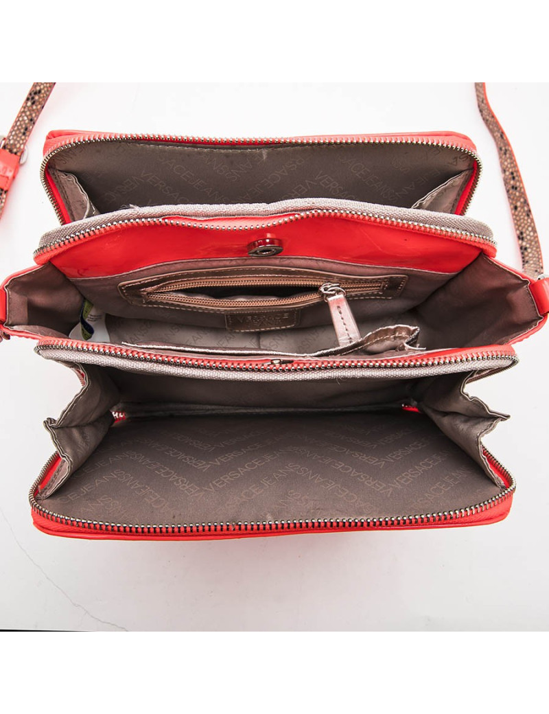 VERSACE Jeans bag in neon orange patent leather