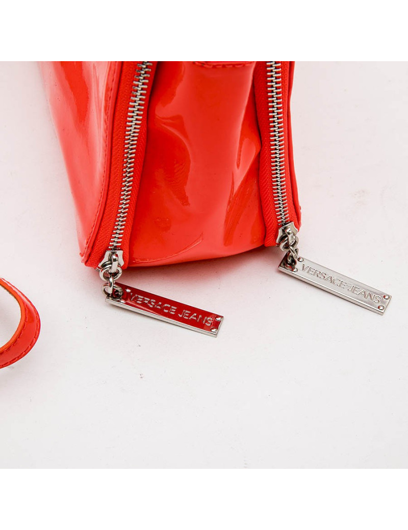 VERSACE Jeans bag in neon orange patent leather