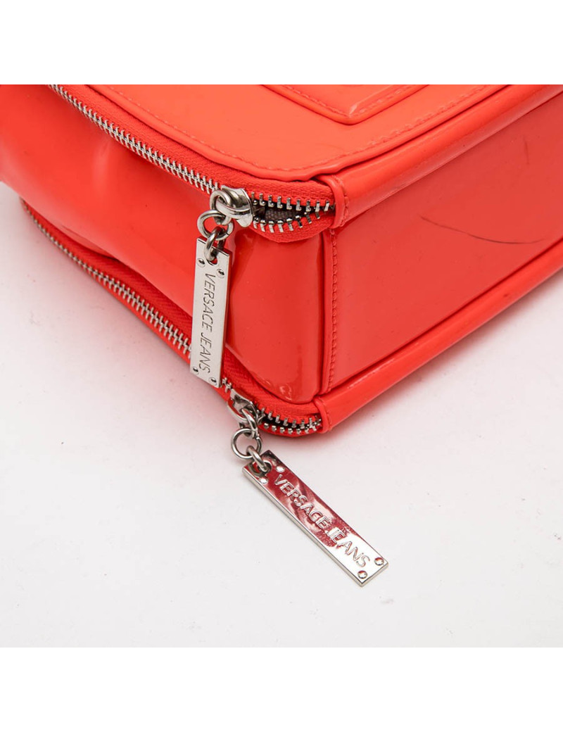 VERSACE Jeans bag in neon orange patent leather