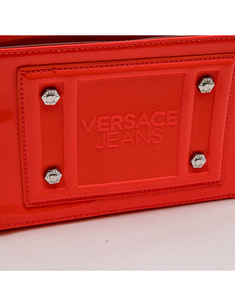 VERSACE Jeans bag in neon orange patent leather