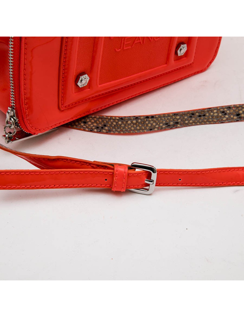 VERSACE Jeans bag in neon orange patent leather