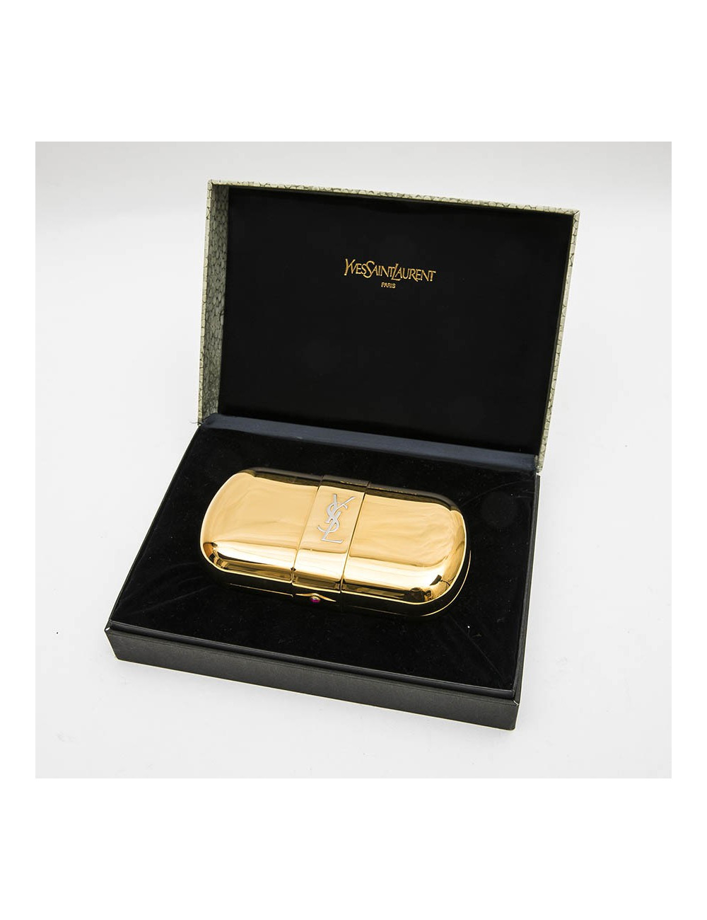 YSL SAINT LAURENT minaudière vintage in gold plated metal
