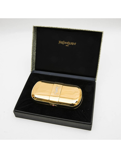 YSL SAINT LAURENT minaudière vintage in gold plated metal