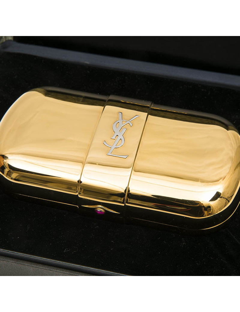 Minaudière YSL SAINT LAURENT en métal doré
