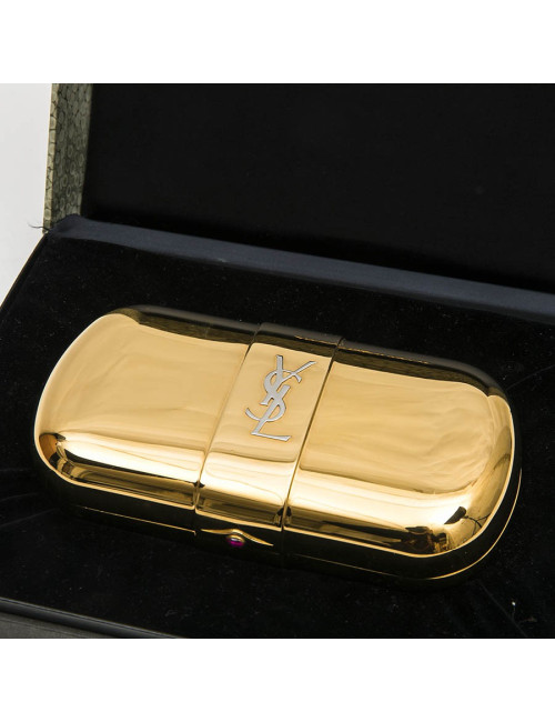 YSL SAINT LAURENT minaudière vintage in gold plated metal