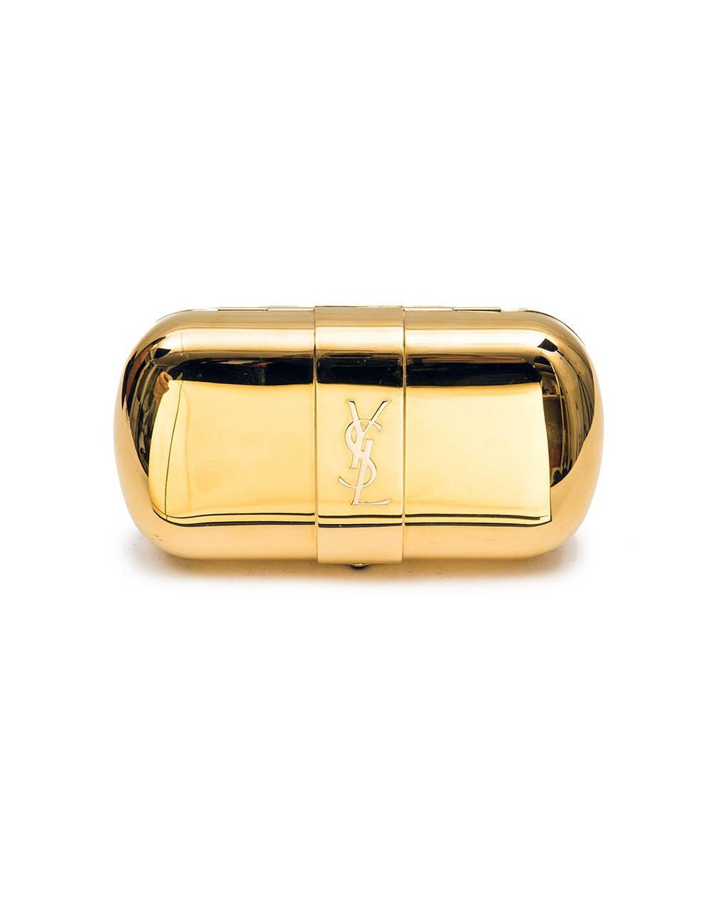 YSL SAINT LAURENT minaudière vintage in gold plated metal