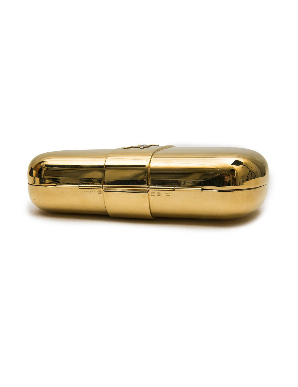 YSL SAINT LAURENT minaudière vintage in gold plated metal