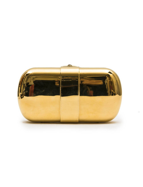 YSL SAINT LAURENT minaudière vintage in gold plated metal