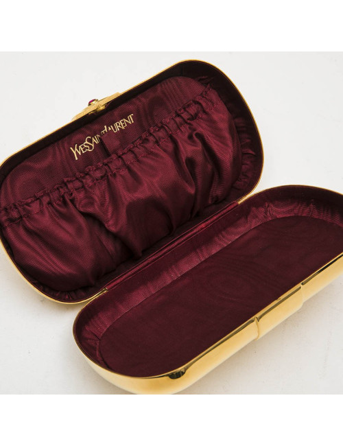 YSL SAINT LAURENT minaudière vintage in gold plated metal
