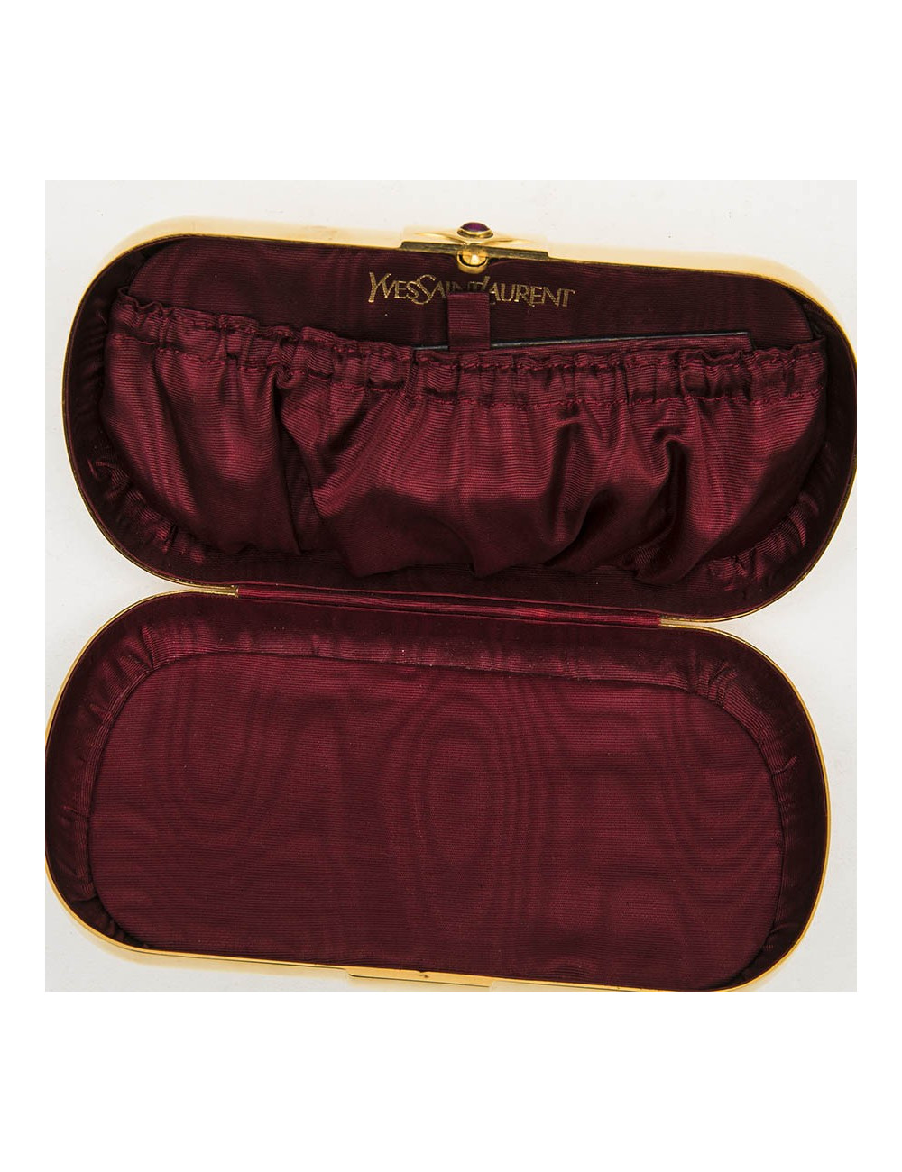 YSL SAINT LAURENT minaudière vintage in gold plated metal