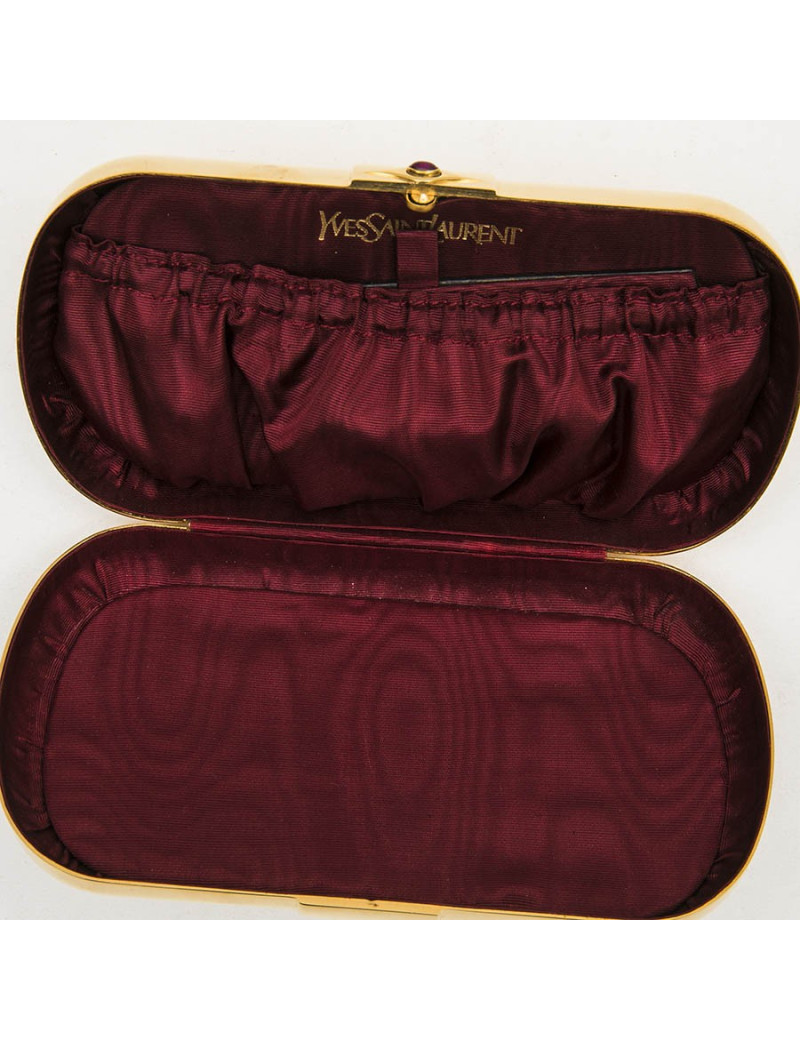 Minaudière YSL SAINT LAURENT en métal doré