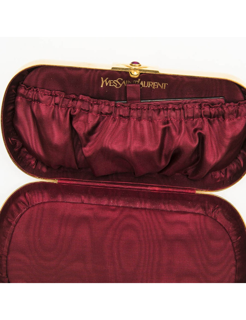 Minaudière YSL SAINT LAURENT en métal doré