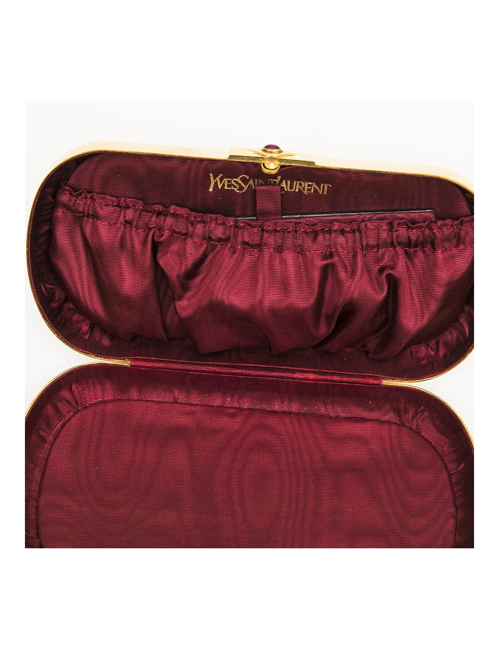 YSL SAINT LAURENT minaudière vintage in gold plated metal