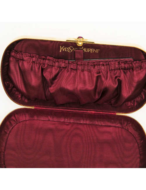 YSL SAINT LAURENT minaudière vintage in gold plated metal