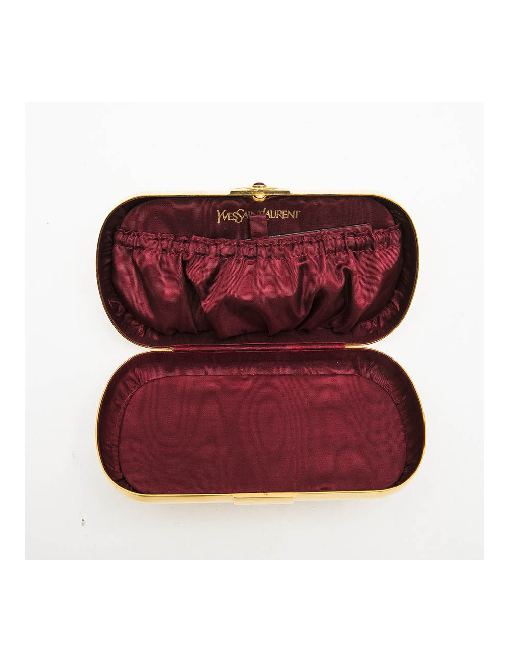 YSL SAINT LAURENT minaudière vintage in gold plated metal