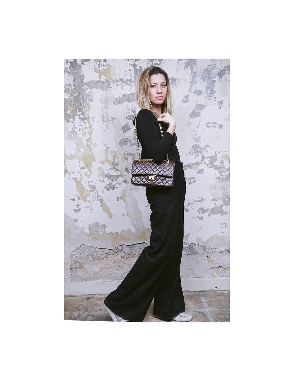 Sac CHANEL Timeless cuir d'agneau lisse marron